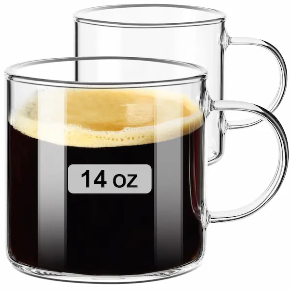 Cangkir kopi kaca 14 ons