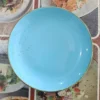 Piring keramik biru muda