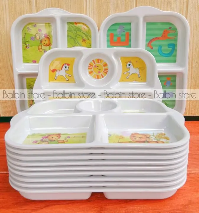 Piring makan melamin anak bergambar hewan