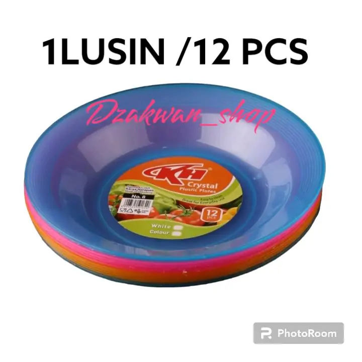 Piring plastik 1 lusin, 12 pcs
