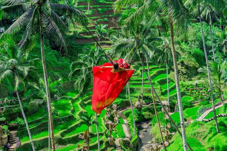 Ayunan di sawah berteras Bali