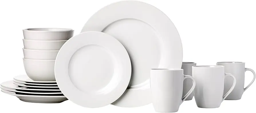Peralatan makan putih set lengkap