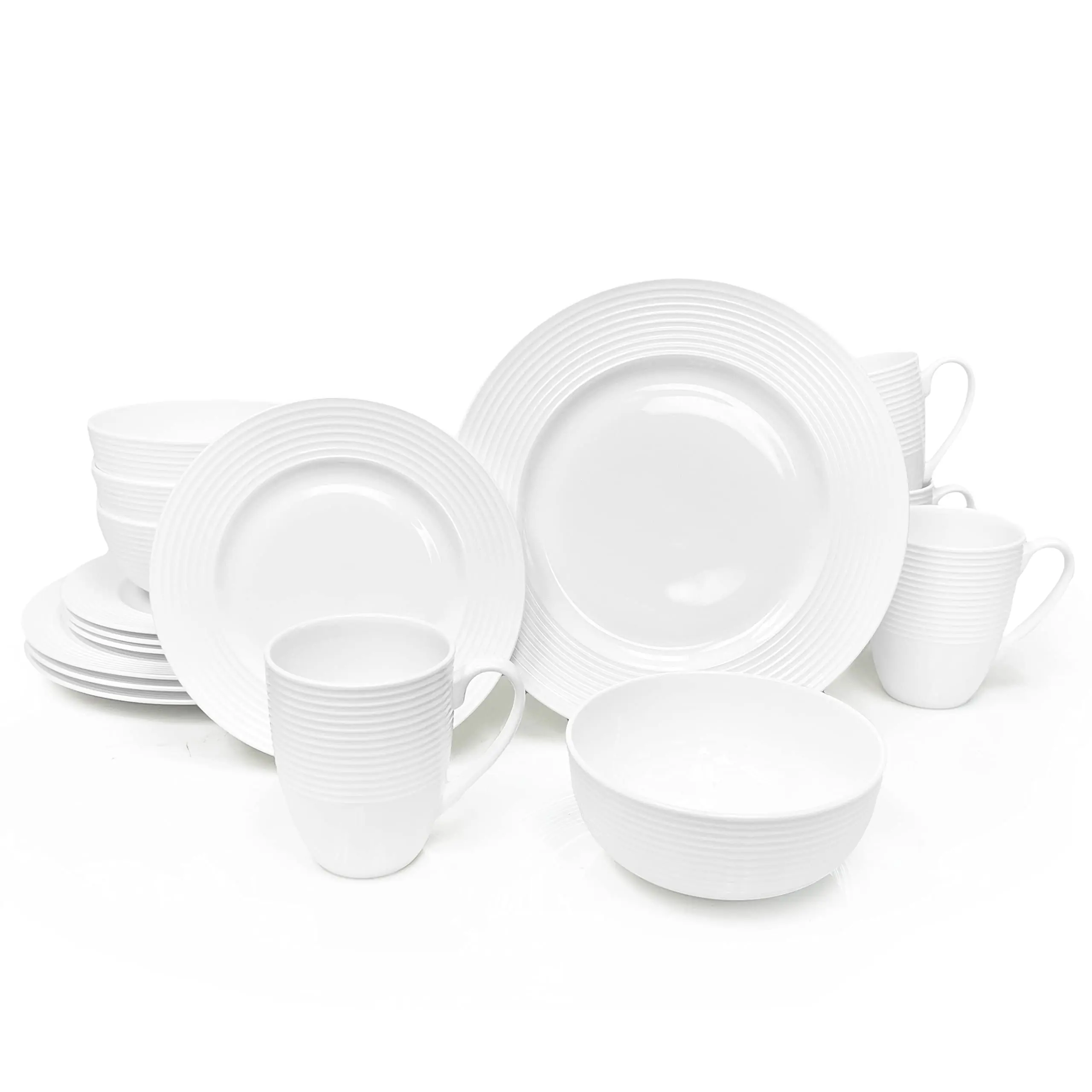Set Peralatan Makan Porselen Putih