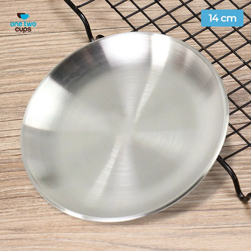 Piring bundar logam 14 cm