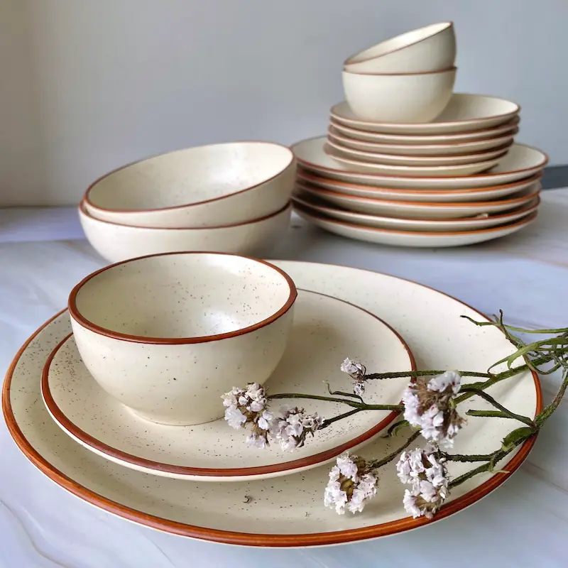 Piring mangkuk keramik rustic estetik
